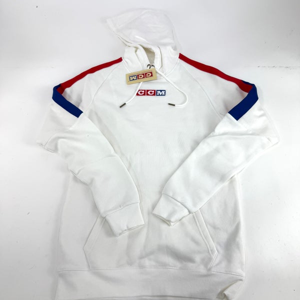 New CCM White Vintage Pullover Hoodie | Senior S | #191520532017