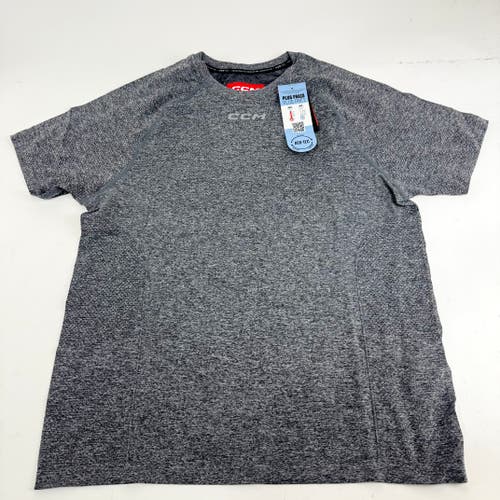 New CCM Dark Grey Short Sleeve Training Tee | Senior XL | #191520705022