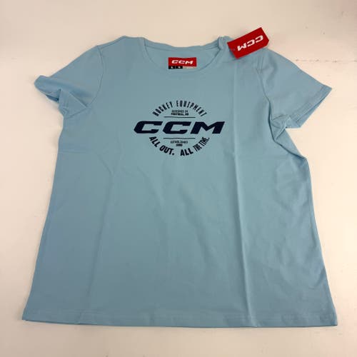 New CCM Womens Blue Spring SS Tee | Womens XL | #191520723064