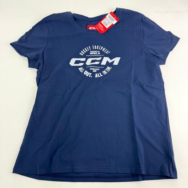 New CCM Womens Navy Spring SS Tee | Womens XL | #191520723019