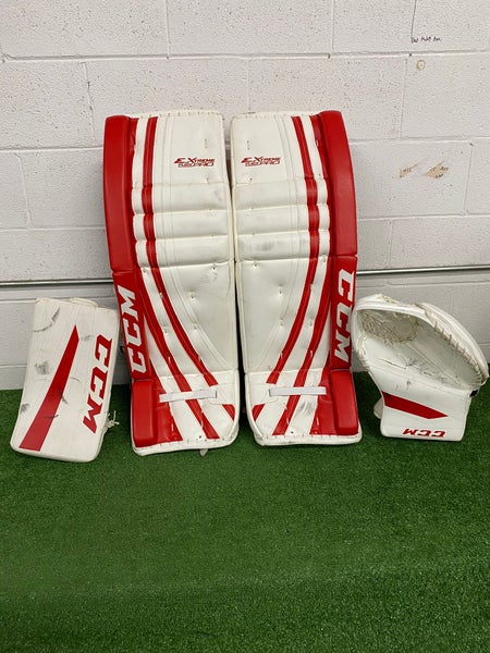 White 33" Senior CCM Extreme Flex Pro Goalie Full Set Regular (Used)