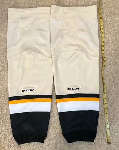 Beige/Black/Yellow Senior XL CCM Socks Pro Stock (New)