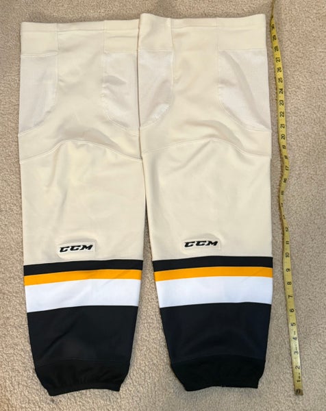 Beige/Black/Yellow Senior XL CCM Socks Pro Stock (New)