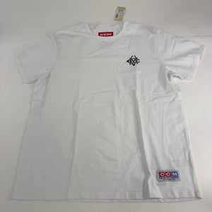 New CCM White Monochrome Short Sleeve Emblem Tee | Senior XXL | #191520735500