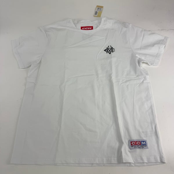 New CCM White Monochrome Short Sleeve Emblem Tee | Senior XXL | #191520735500