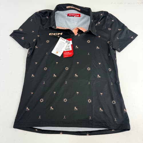 New CCM Black Womens Polo | Womens Small | #191520713447
