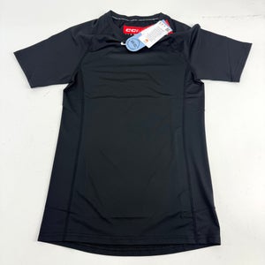 New CCM Black Mens Compression Short Sleeve Top | Senior M | #191520704506