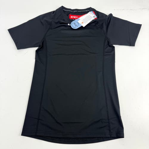 New CCM Black Mens Compression Short Sleeve Top | Senior M | #191520704506