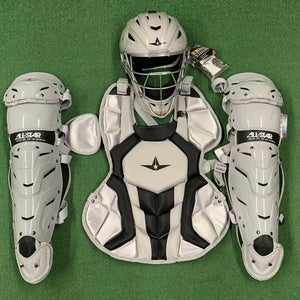 All Star System 7 Axis Intermediate 13-16 Catchers Gear Set - Silver Black