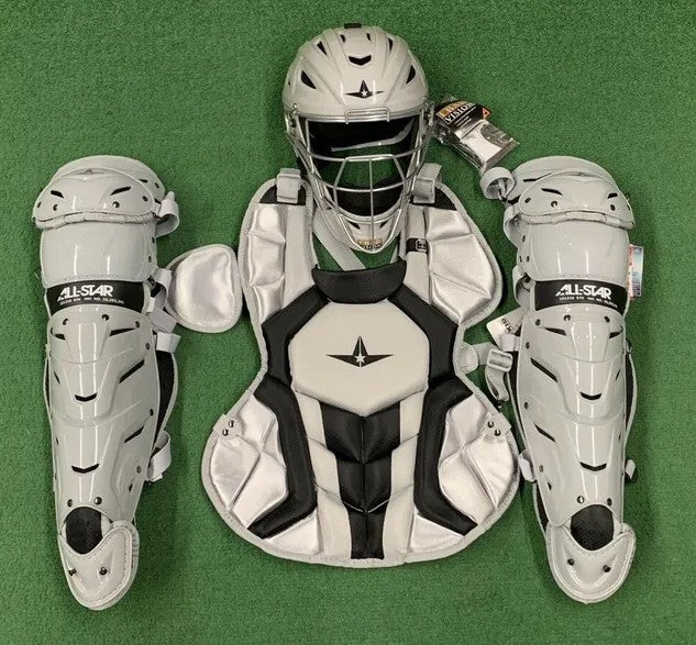 All Star System 7 Axis Intermediate 13-16 Catchers Gear Set - Silver Black