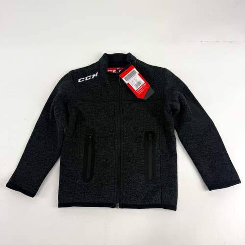 New CCM Black Fleece Zip Up | Youth 2XS | #191520014278