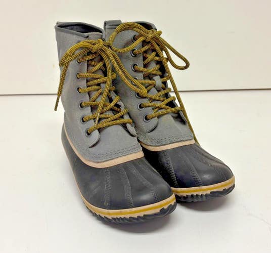 Sorel Slimpack 1964 Gray Canvas Women's Duck Boots US 9.5 EU 40.5 GREAT