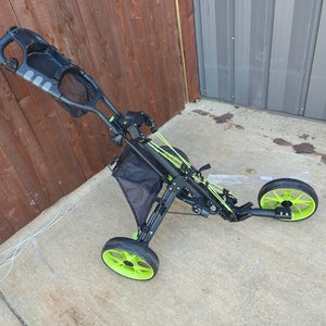 Caddytek Caddylite EZ Three Wheel Golf Push Cart Green/Black Foldable