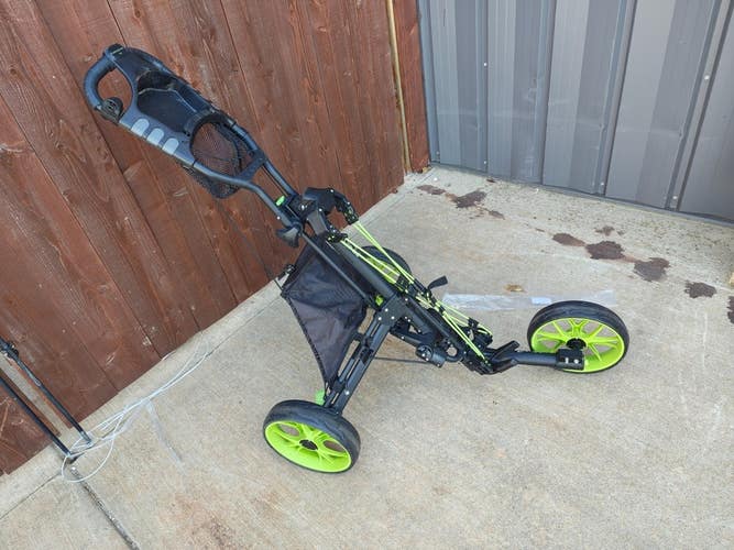 Caddytek Caddylite EZ Three Wheel Golf Push Cart Green/Black Foldable