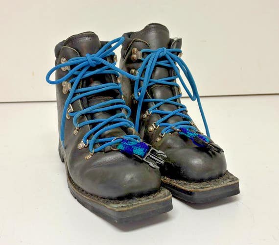 Merrell Padded Black Leather 3-Pin 75mm Telemark/Cross Country Ski Boots US 11