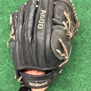 Black Wilson A500 RH Baseball Glove 12" (Used)