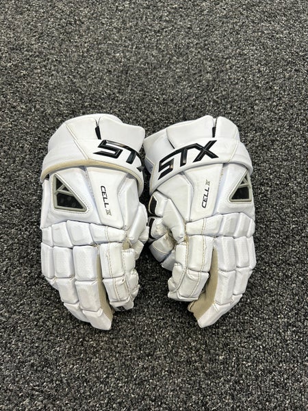 STX Cell IV Lacrosse Gloves Extra Large 14” White