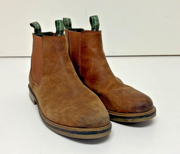 Barbour Farsley Brown Leather Chelsea Boots US Men's 9 EXCELLENT Fast Shipping