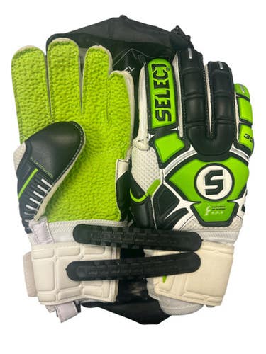 Used SELLS ELITE Soccer Goalie Gloves Black And Neon Green 8 11862-S000091661