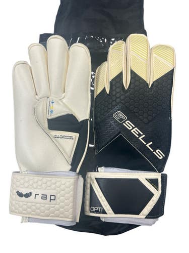 Used WRAP FLASH Soccer Goalie Gloves Black And Yellow 8 11862-S000091654