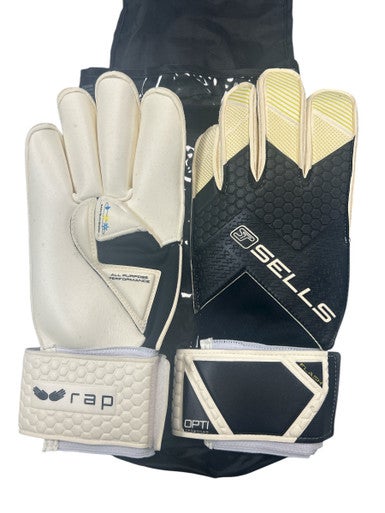 Used WRAP FLASH Soccer Goalie Gloves Black And Yellow 8 11862-S000091654