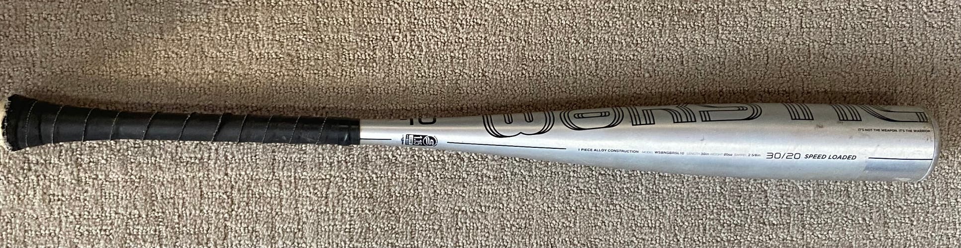 2020 Warstic Bonesaber Alloy USSSA Certified Bat (-10) 20 oz 30" (Used)