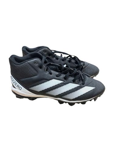 Used Adidas ADIZERO BLK/WHT CLEATS Adult FB Cleats Black Senior 6.5 11862-S000090791