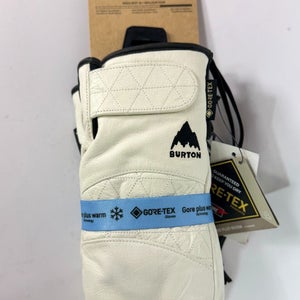 BURTON WOMEN'S GORE-TEX GONDY WHITE LEATHER MITTEN Small