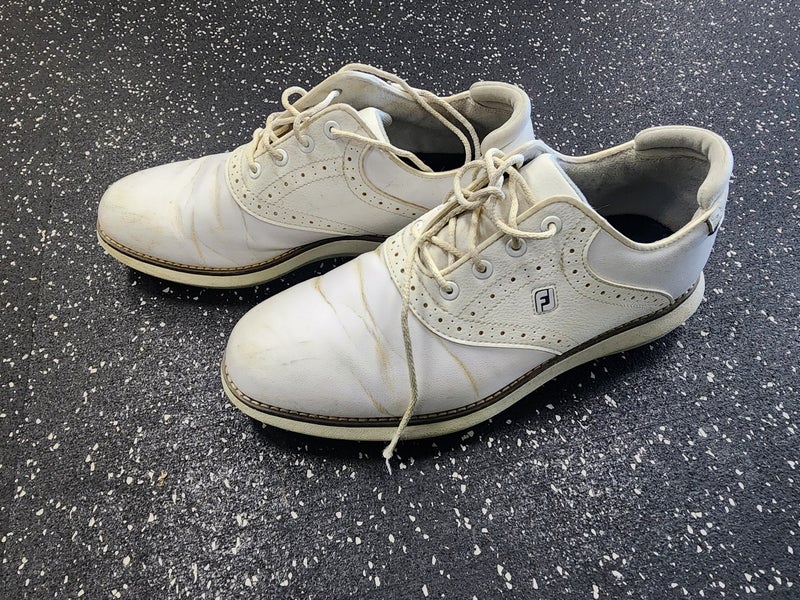 Used Foot Joy TRADITIONS Mens Golf Shoes White Senior 6 11849-S000033603