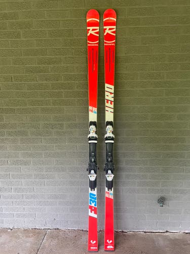 Factory Rossignol Hero FIS GS Pro 193 cm Racing Skis With Bindings Max Din 18 (Used)