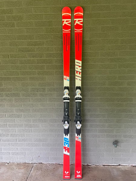 Factory Rossignol Hero FIS GS Pro 193 cm Racing Skis With Bindings Max Din 18 (Used)