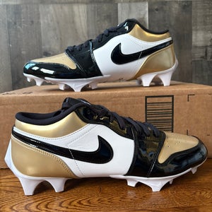 Nike Air Jordan 1 Low TD Football Cleats Gold Toe FJ6245-701 Men’s Size 11.5 US