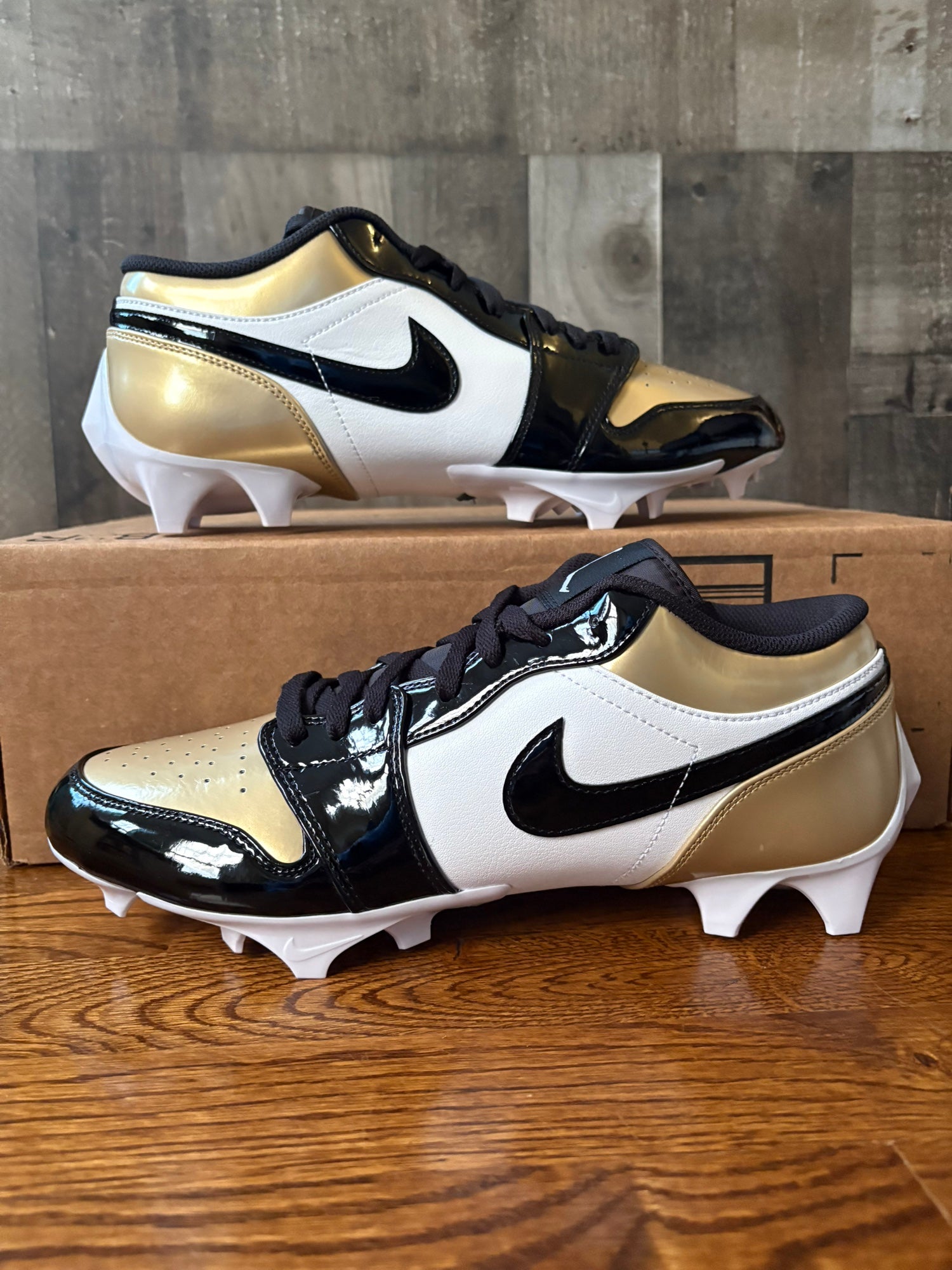 gold jordan football cleats