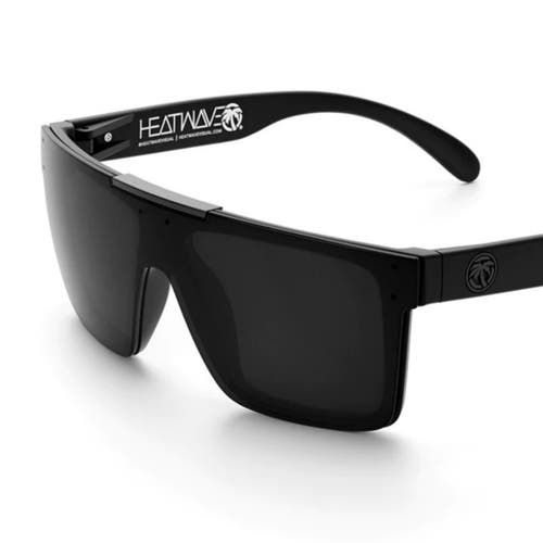 Polarized Heatwave Quatro Shield Sunglasses Matte Black Frame Dark Smoke Lens NEW H8