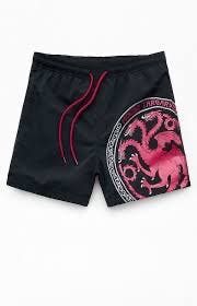NWT PacSun x Game of Thrones House of Targaryen Swim Trunks Shorts $50.00