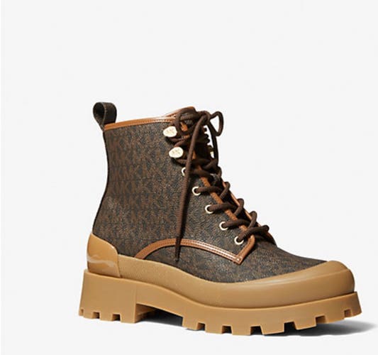 Michael Kors Payton Size 7 Vegan Leather Combat Boots Retail $278