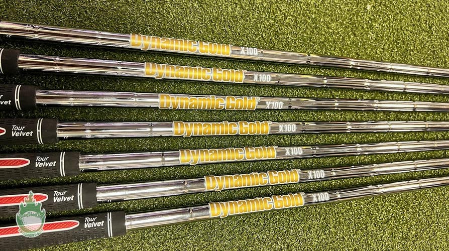 Used Dynamic Gold X100 4-PW Extra Stiff Flex Steel Iron Set Shafts