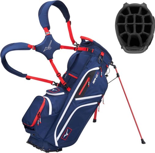 NEW Mizuno BR-DX Navy-Red Golf Stand Bag