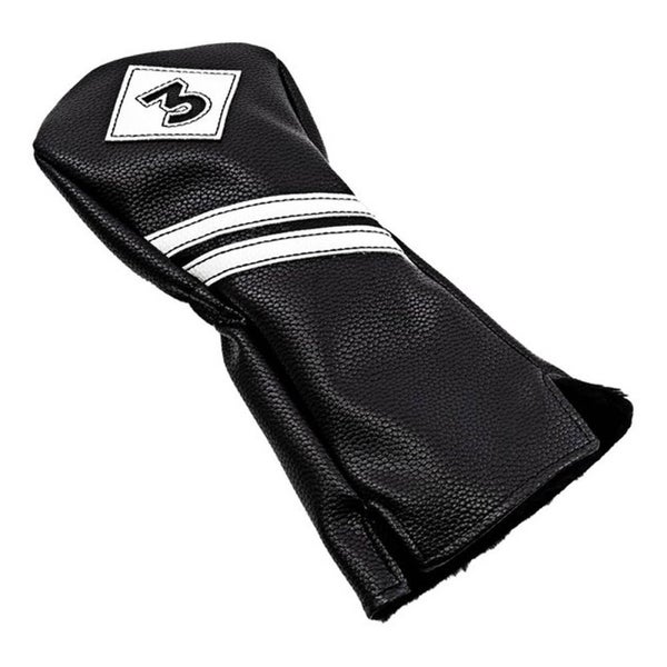 JEF World of Golf Vintage Fairway Wood Headcover (Black, 3) NEW