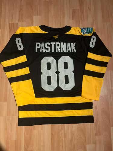 David Pastrnak Black Boston Bruins Hockey Men's Jersey Stitched Size 52