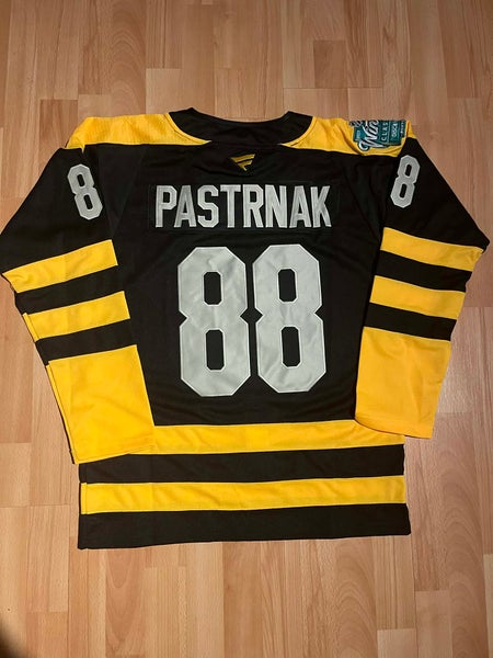 David Pastrnak Black Boston Bruins Hockey Men's Jersey Stitched Size 52