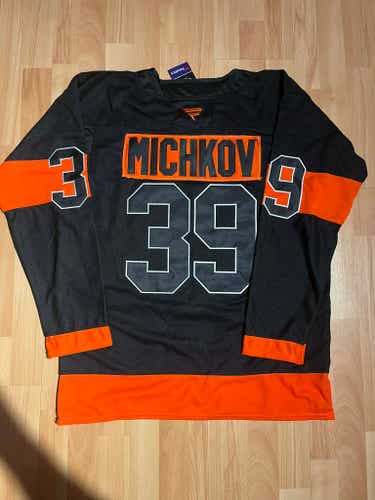 Matvei Michkov Black Philadelphia Flyers Hockey Men's Jersey Stitched Size 54