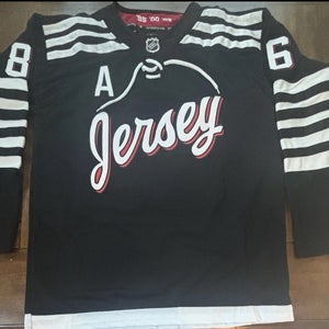 New Jersey Devils #86 Jack Hughes Hockey Black Stitched Jersey Adult XL (54) NWT
