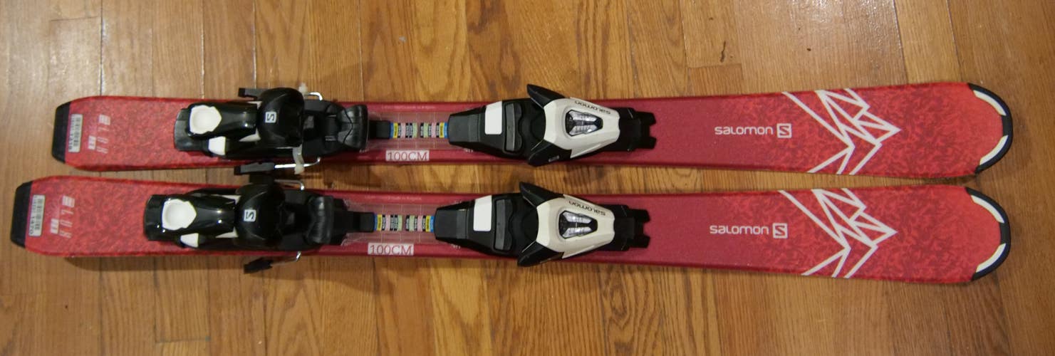 Kid's All Mountain 100 cm Salomon Qst lux Jr Skis With Bindings (New)