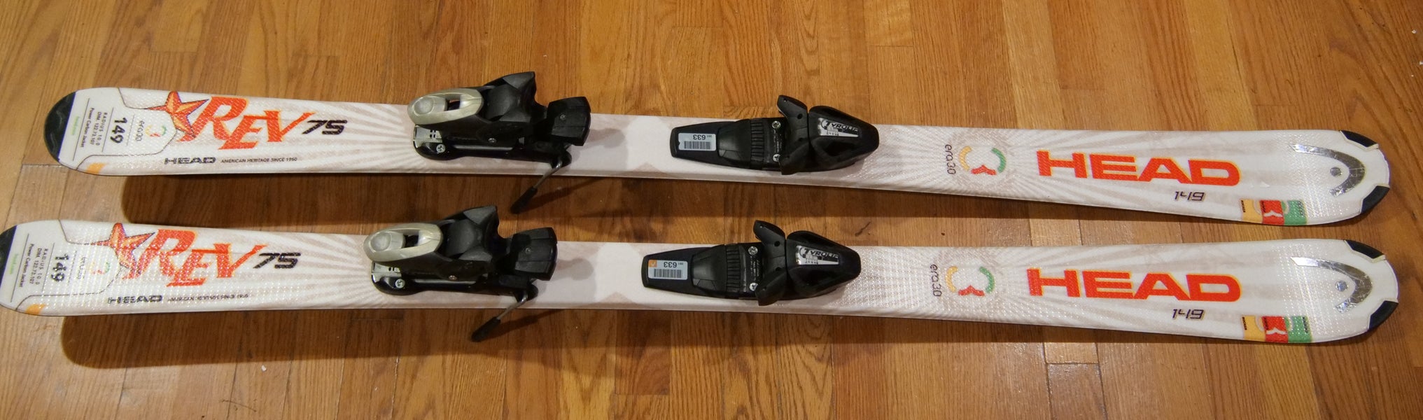 Unisex All Mountain 149 cm HEAD Rev 75 Skis With Bindings Max Din 10 (Used)