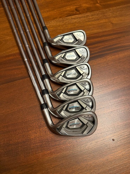 Men's 2021 Callaway Rogue Right Handed Iron Set Stiff Flex Steel Shaft (Used)