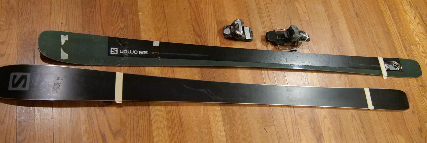 Men's Powder 188 cm Salomon Stance 96 Skis With Bindings Max Din 13 (New) Read Description
