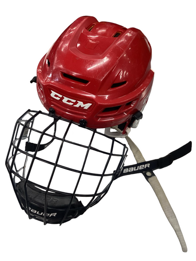 Used CCM TACKS 710 S Helmet Cage Combo Red SM 11613-S000171598