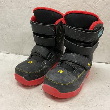 Used Salomon WHIPSTAR Boys Snowboard Boots Black And Red Junior 03.5 11855-S000194590