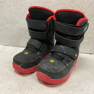Used Salomon WHIPSTAR Boys Snowboard Boots Black And Red Junior 03.5 11855-S000194590
